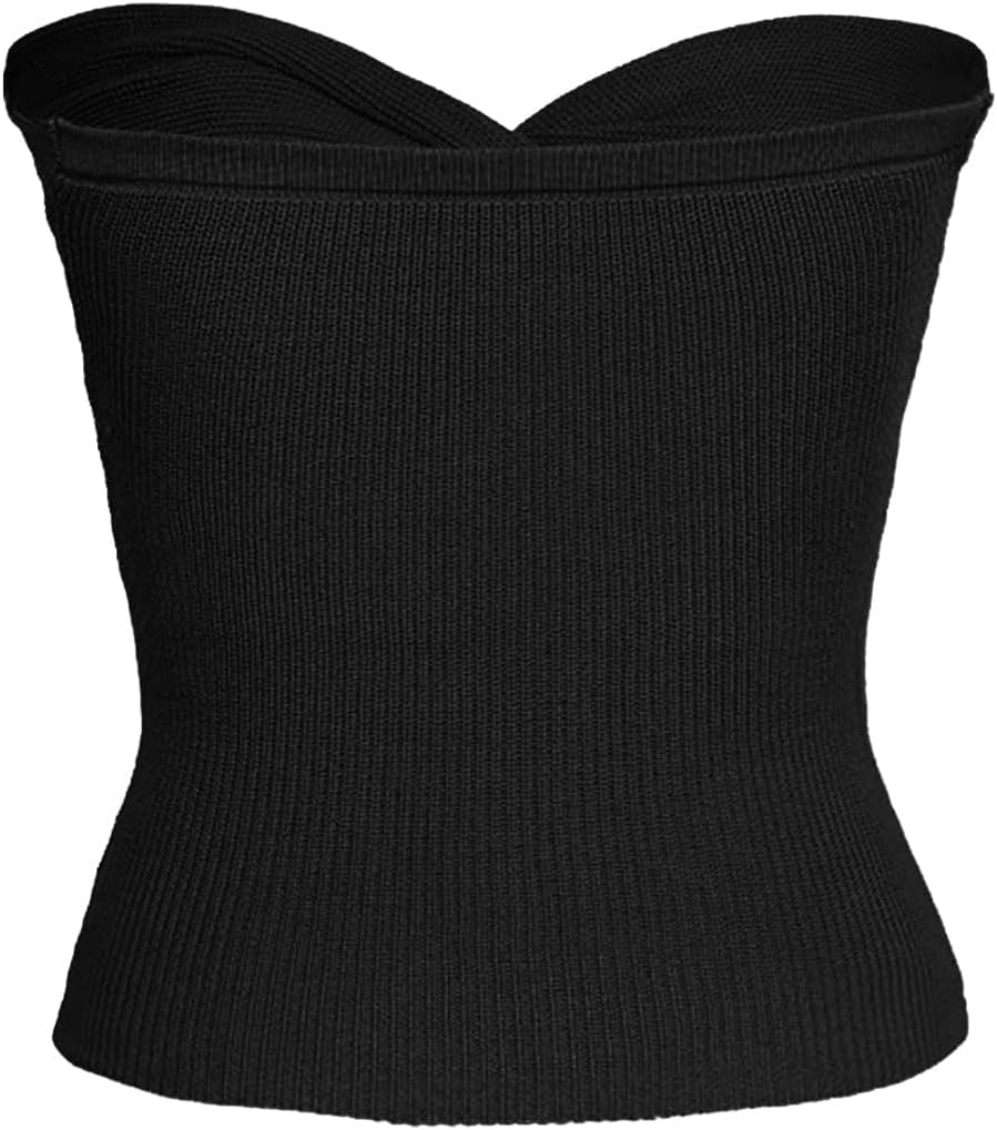 Dam bandeau topp tub topp axelbandslösa toppar ärmlös rörtopp axellös rör