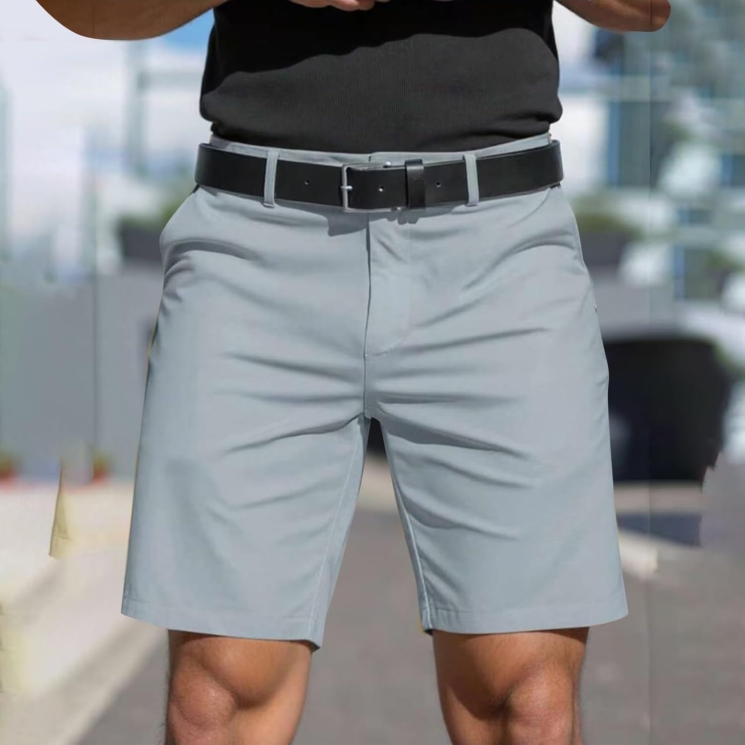 Herr Lagerarbete Shorts Plock Man Hållbar Slitstark Andas Elastisk Midja Förstärkt Fickor