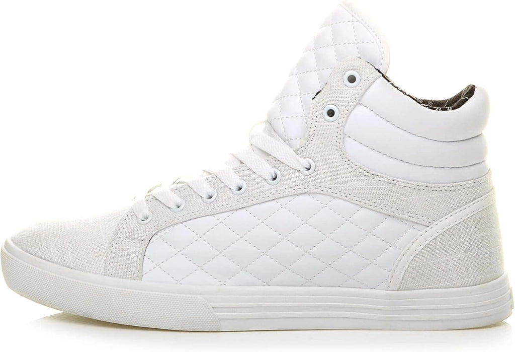 Ajvani Platt snörning för män quiltad vardaglig hög topp ankelstövlar sneakers storlek.