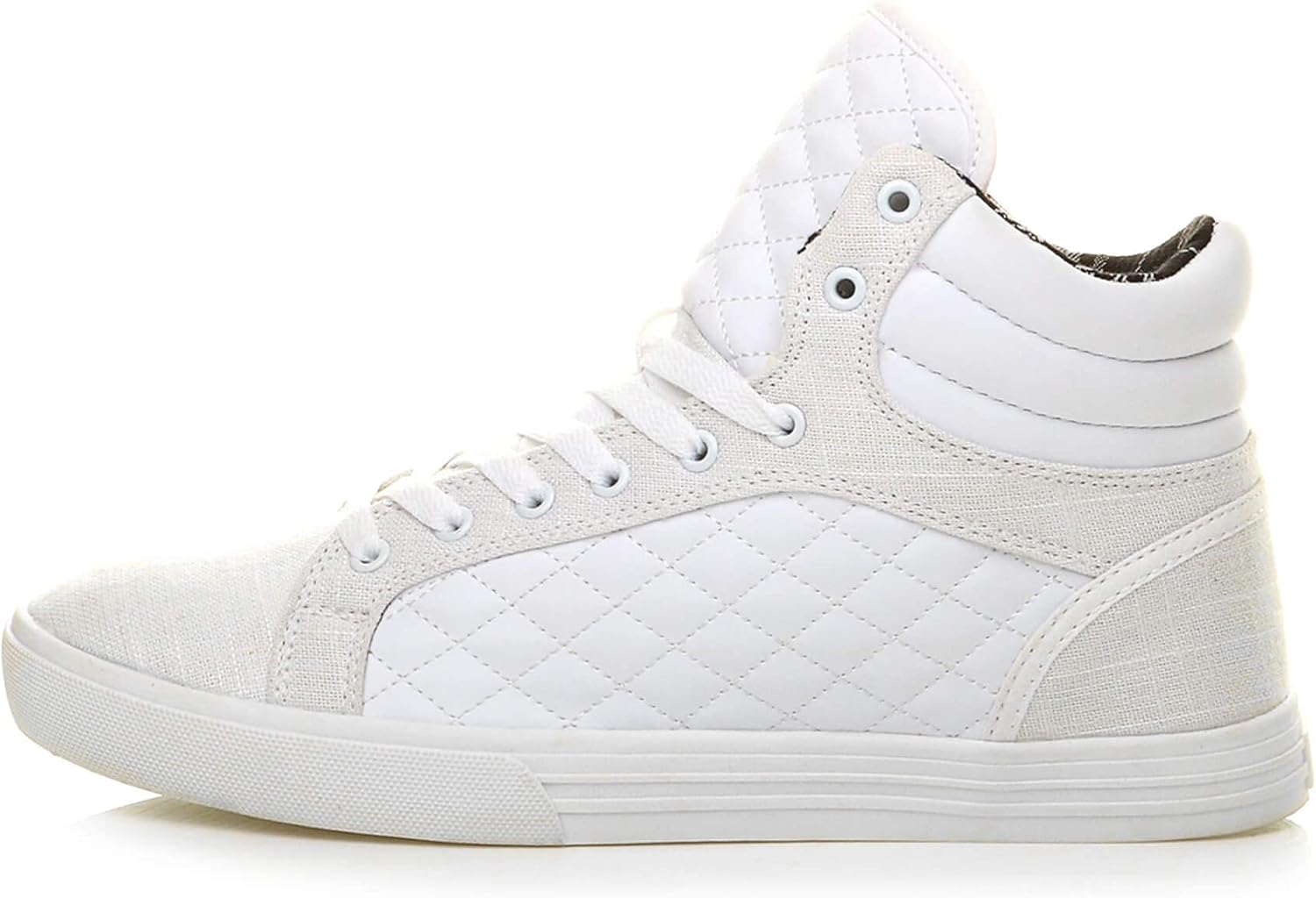 Ajvani Platt snörning för män quiltad vardaglig hög topp ankelstövlar sneakers storlek.