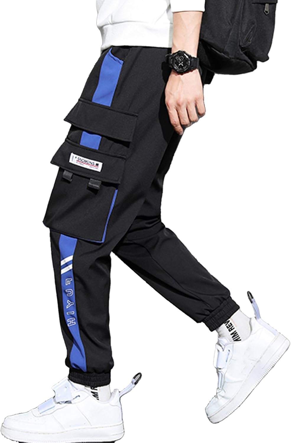 XYXIONGMAO Streetwear joggingbyxor casual sportbyxor säckiga vardagliga techwear hiphop träningsbyxor svarta cargobyxor för män
