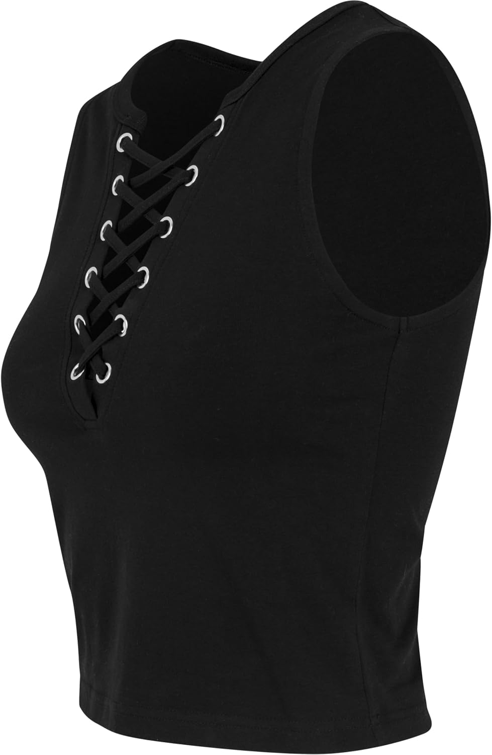 Urban Classics Dam Ladies Lace Up Cropped Top, svart, L