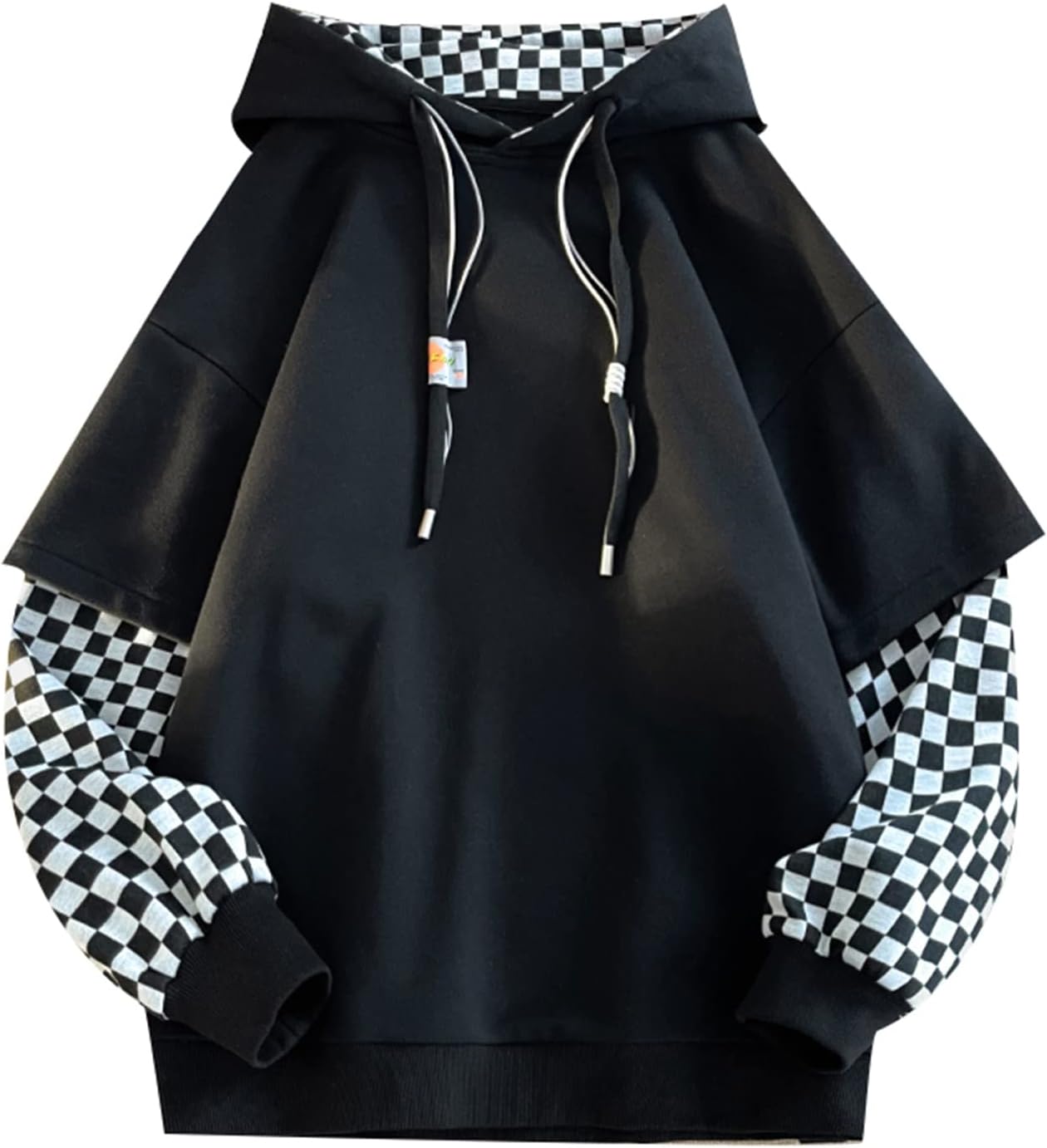 GURUNVANI Lappteknik huvtröjor herr bokstavstryck streetwear huvtröja herr sweatshirt