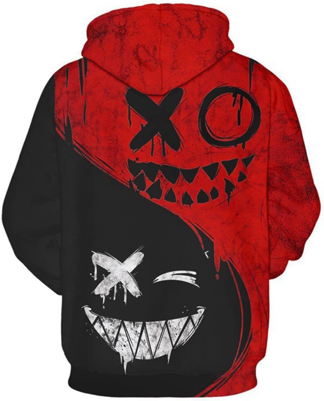 Skräck Hoodie,Skräck Hip-Hop Långärmad Printed | Fashion Rock Hoodies med skräckteman, Casual Street Hip Hop Rolig Hoodie för män kvinnor Imtrub