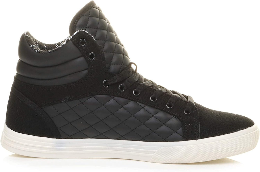 Ajvani Platt snörning för män quiltad vardaglig hög topp ankelstövlar sneakers storlek.
