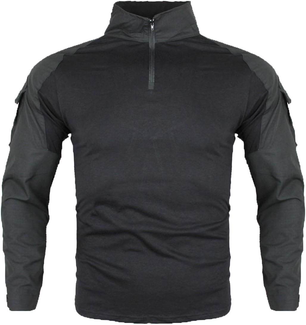 Tactical Combat T-shirt för män, Ripstop andningsbar tröja för jakt Military Airsoft