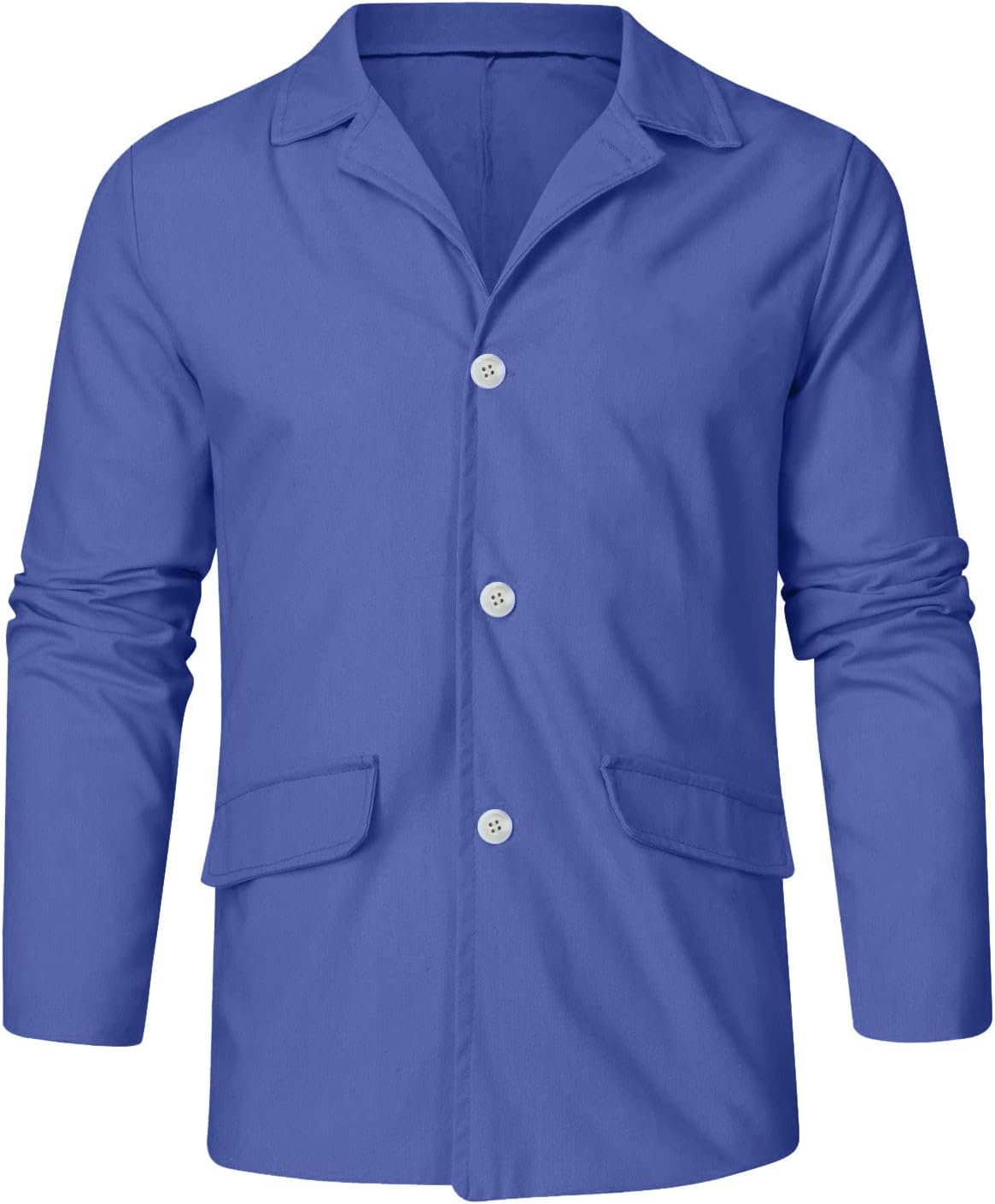 Lätt blazer för män tunn sommarrock herr vardaglig blazer fritid krage skjorta vår tunna rockar långärmad mysig jacka lös enfärgad skjortor andningsbar butt-up overshirt