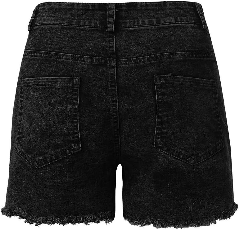 Korta byxor dam jeans – hög midja jeans för kvinnor stretch bekväma sommarjeans stretch denim hot pants regular fit tygbyxor fritidsbyxor casual jeans sweatpants superstretch jeans shorts