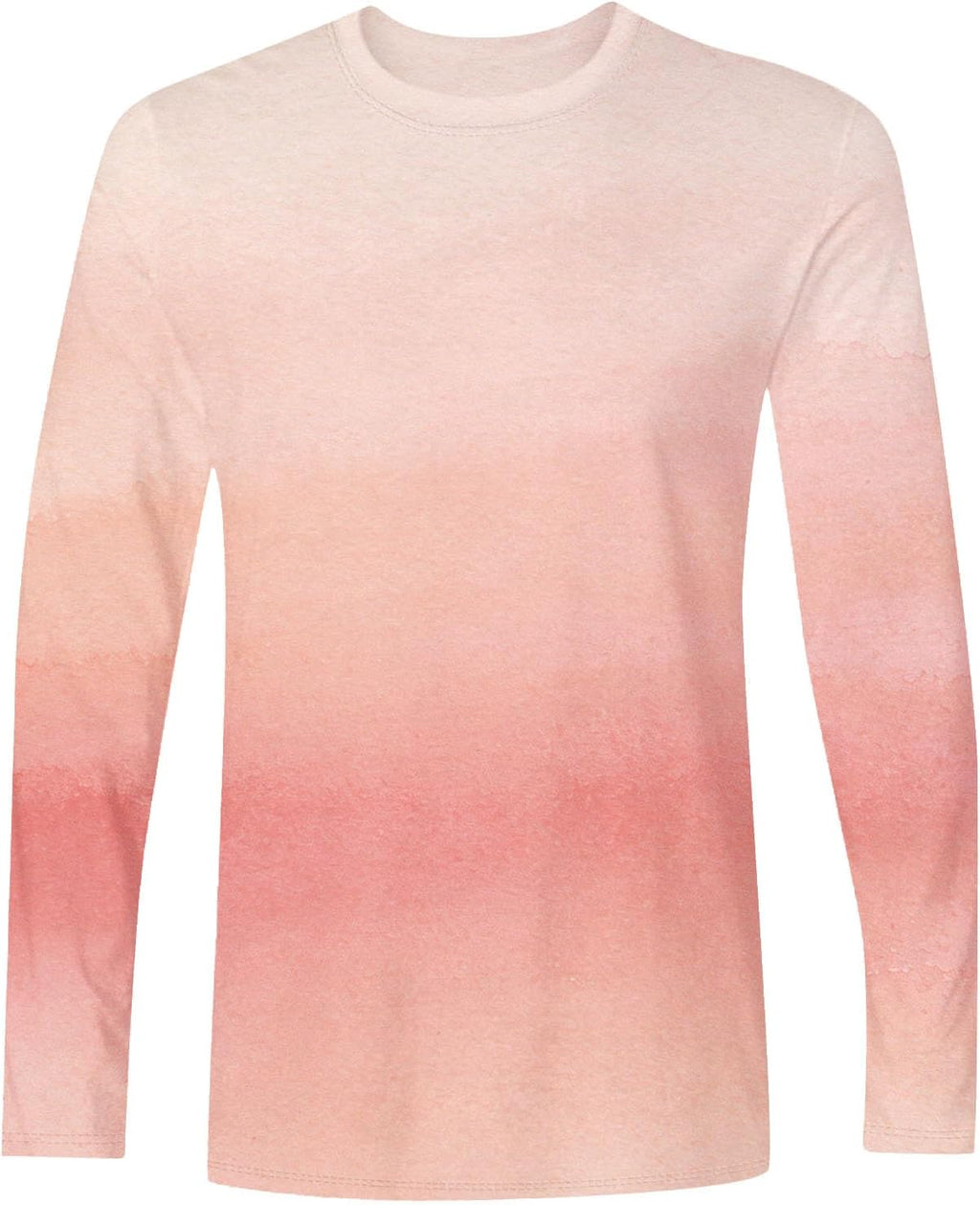 Herr långärmad t-shirt tonad färg rund hals lätt vardaglig pullover topp