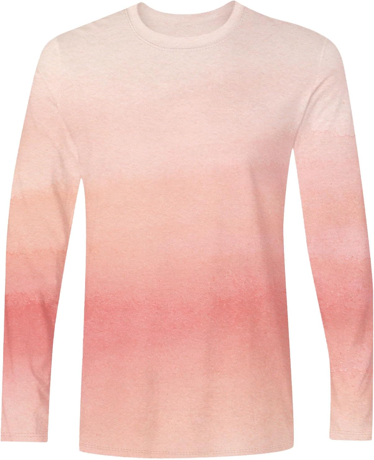 Herr långärmad t-shirt tonad färg rund hals lätt vardaglig pullover topp