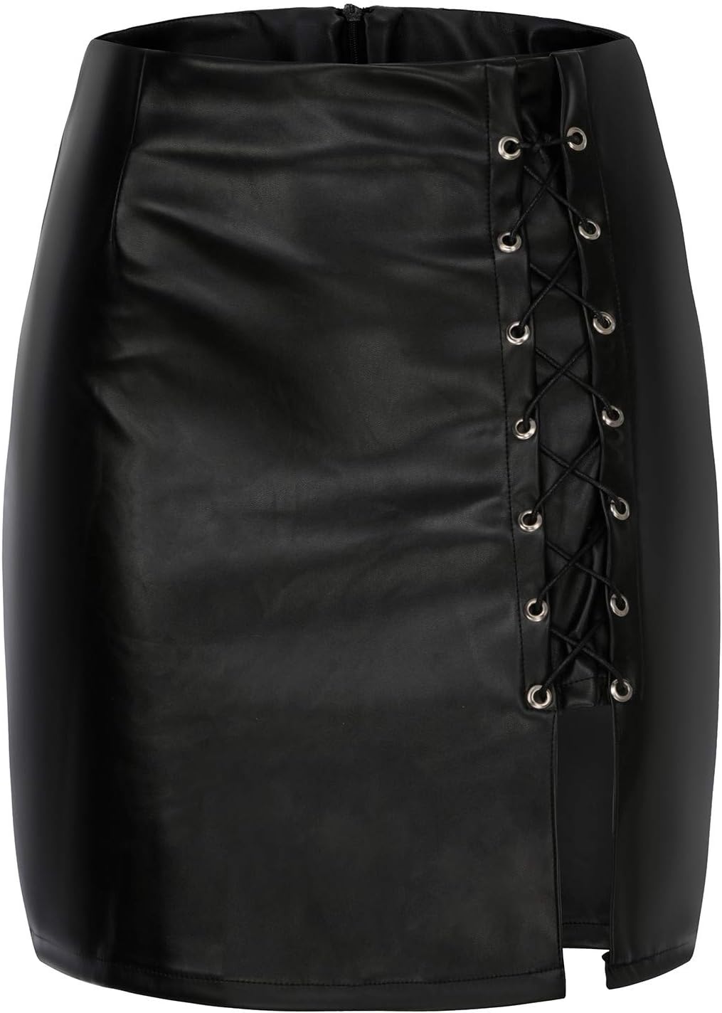 High Waisted Skirts for Women Fashion Sexy Solid Bandage Short Faux Leather Mini Skirts Ladies Cute Tennis Silk Dress