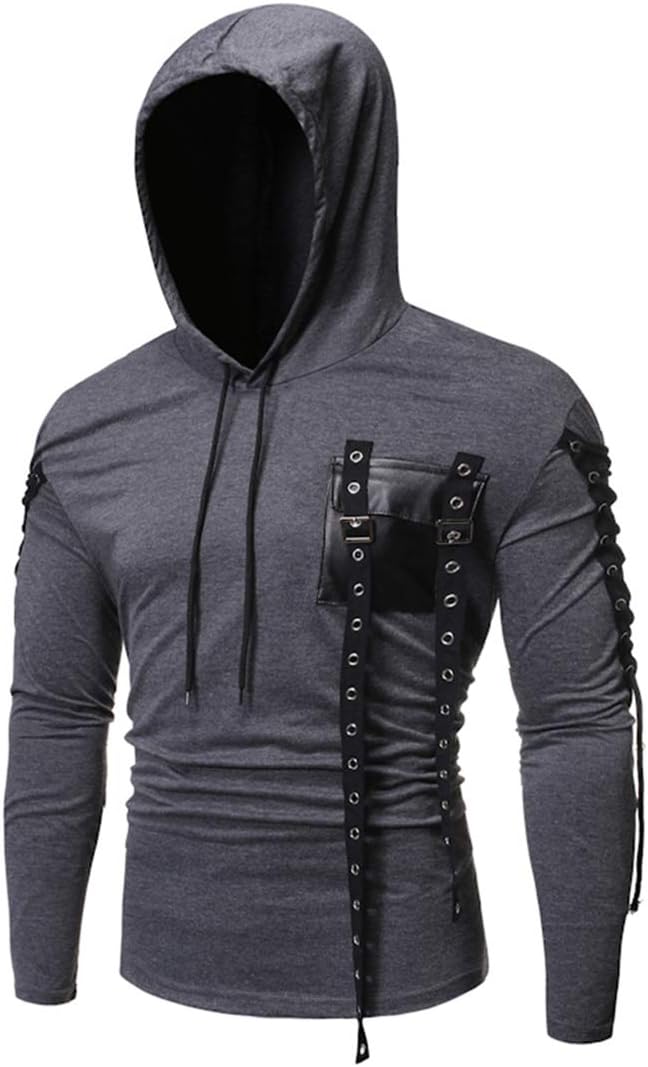 Herr Hooded Base Coat Personalized Pocket Casual Långärmad T-shirt Mens Hip Hop Long Sleeve Pullover Hoodies t Shirts Men's Long Sleeve Hoodie T Shirts V Neck Hooded Tops Tshirt