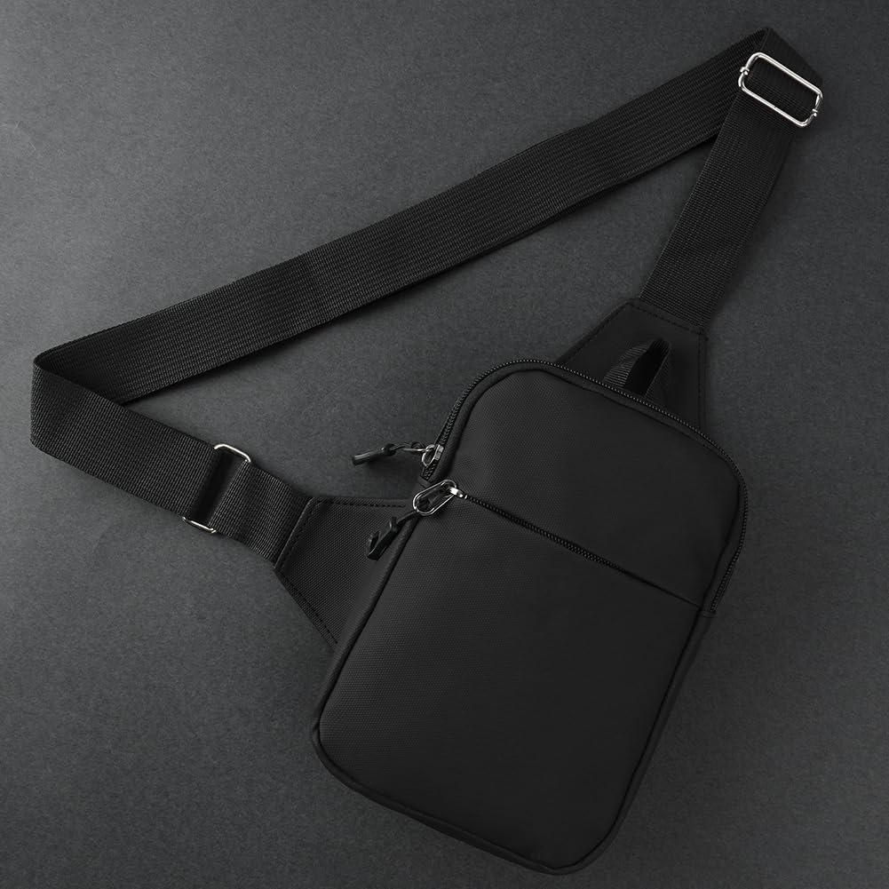 HOTUT Liten axelväska, vattentät bröstväska för män och kvinnor, mini crossbody axelväska med dragkedja och justerbar rem för resor, vandring, cykling, camping, utomhussport