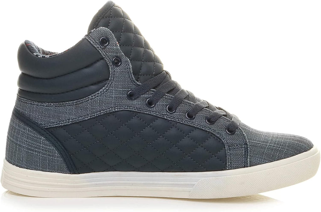 Ajvani Platt snörning för män quiltad vardaglig hög topp ankelstövlar sneakers storlek.