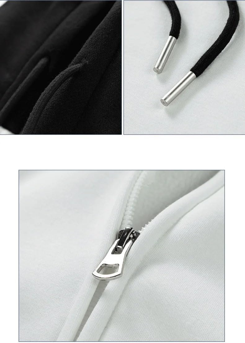 Pohullan Huvtröja kappa män vår höst dragkedja huvtröjor solid hiphop bomull cardigan jacka tröja