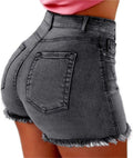 Korta byxor dam jeans – hög midja jeans för kvinnor stretch bekväma sommarjeans stretch denim hot pants regular fit tygbyxor fritidsbyxor casual jeans sweatpants superstretch jeans shorts