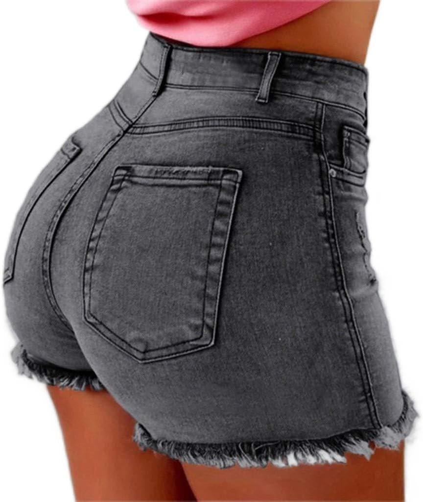 Korta byxor dam jeans – hög midja jeans för kvinnor stretch bekväma sommarjeans stretch denim hot pants regular fit tygbyxor fritidsbyxor casual jeans sweatpants superstretch jeans shorts