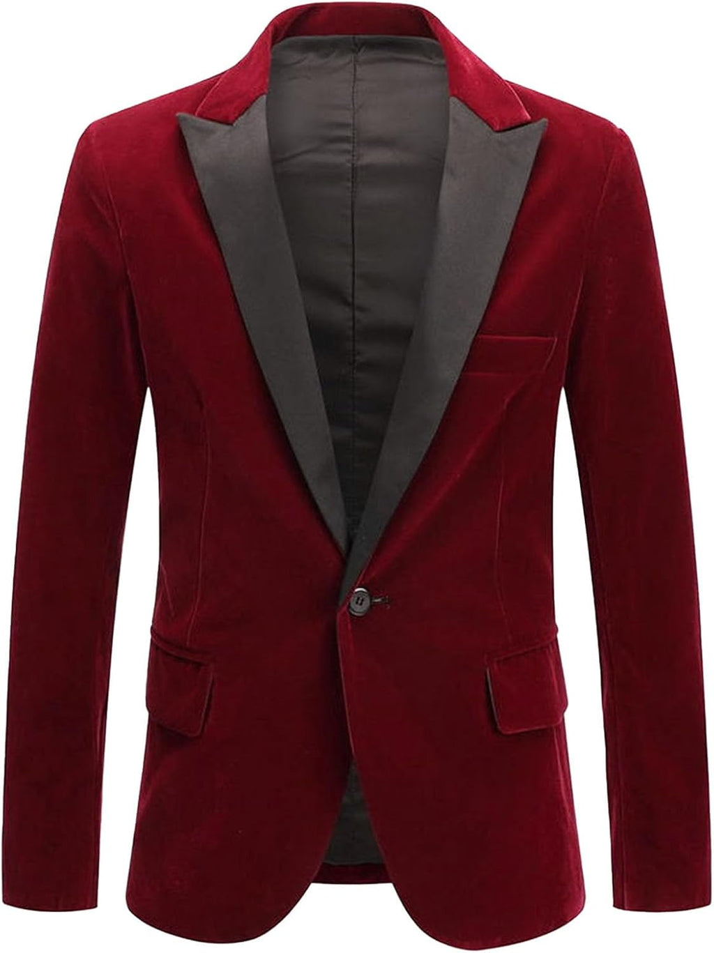 Herr sammetskavaj slim fit med en knapp, kostymkavaj, smoking, bröllop, bal, middag, formell klädsel
