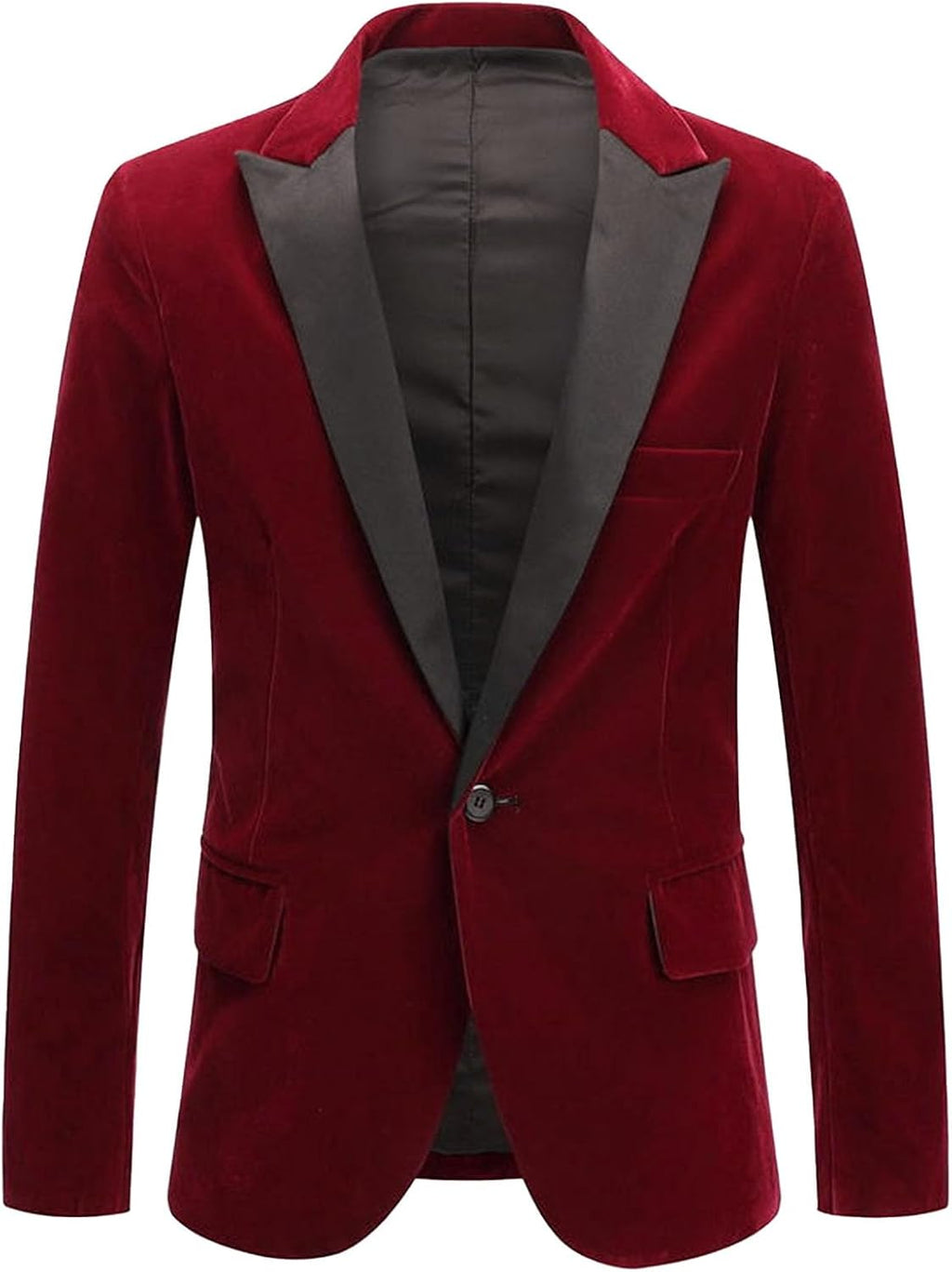 Herr sammetskavaj slim fit med en knapp, kostymkavaj, smoking, bröllop, bal, middag, formell klädsel