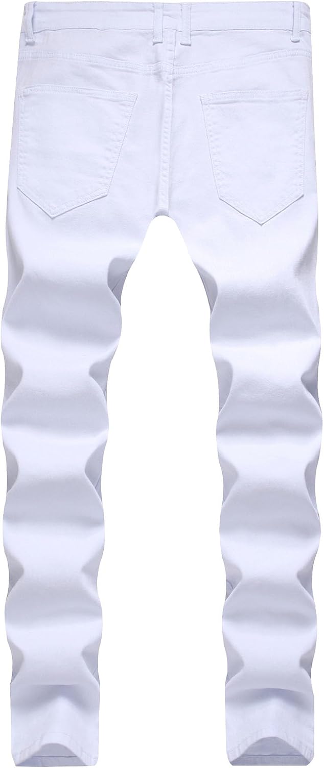 Herr Slim Fit-jeans herr stretch rippade slim fit skinny jeans mode raka ben komfortbyxor