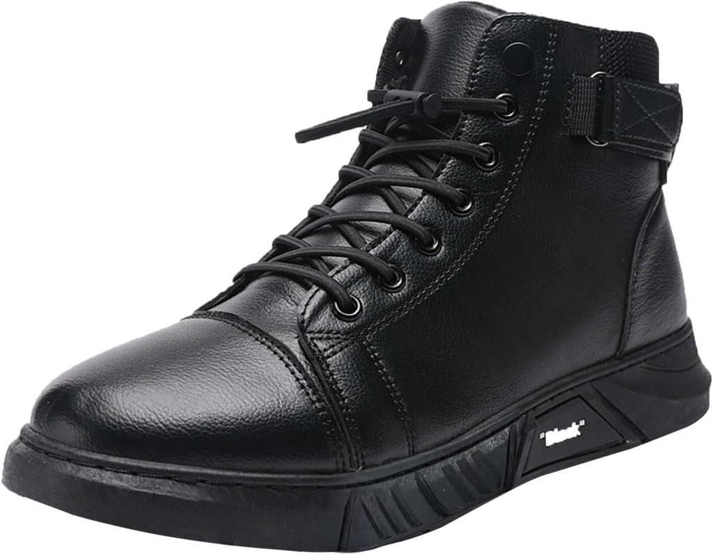 Syntetiska PU-lädersneakers för män, herrstövlar, mjuka fuskläderstövlar bred passform, mjukt fuskläder lätta tossor, fotvalvstöd bekväma skor för Nashville resor, avslappnad dejting