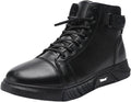 Syntetiska PU-lädersneakers för män, herrstövlar, mjuka fuskläderstövlar bred passform, mjukt fuskläder lätta tossor, fotvalvstöd bekväma skor för Nashville resor, avslappnad dejting