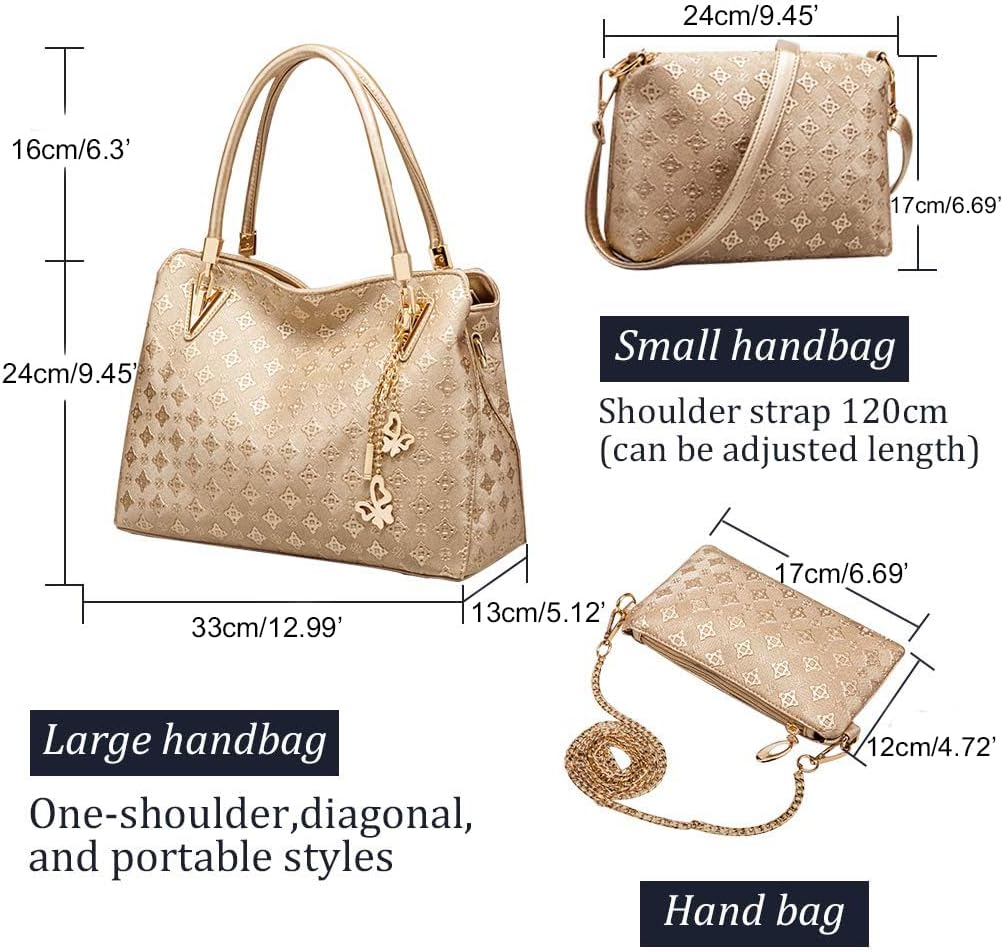 Pahajim Handväska dam Stor Crossbody Clutch Dam axelväska 4-delad Hobo Top Handle Axelväska Axel- och kopplingsgåva