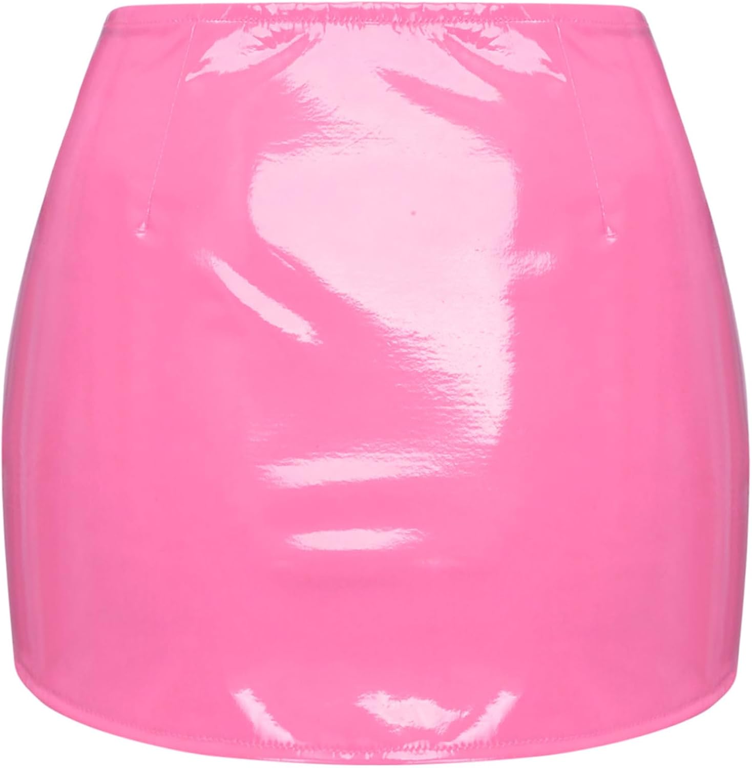 kort minikjol läderkjol lackerad metallisk glänsande tajt hög midja kjol bodycon cluwbear S-3XL