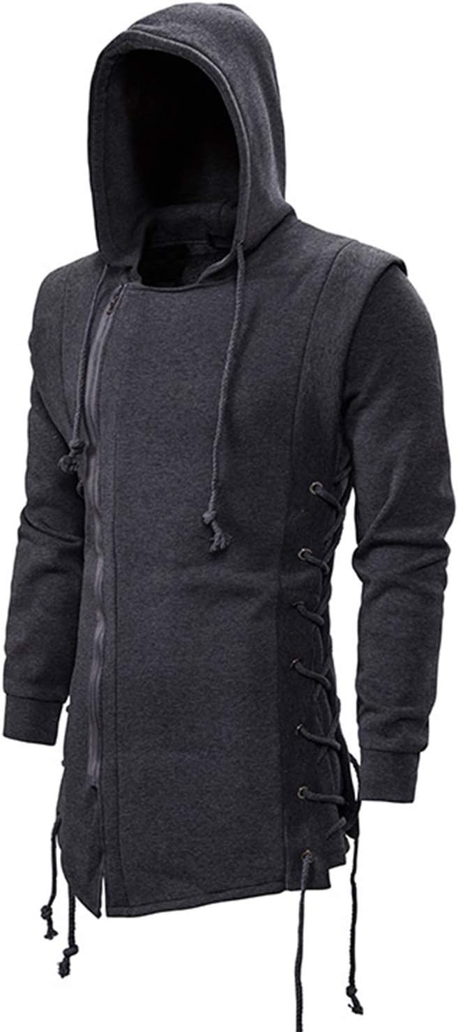 CNSTORE Herrmode huvtröjor sweatshirts Assassins Gothic Creed dragkedja sida snörning jacka fleece lösa ytterkläder
