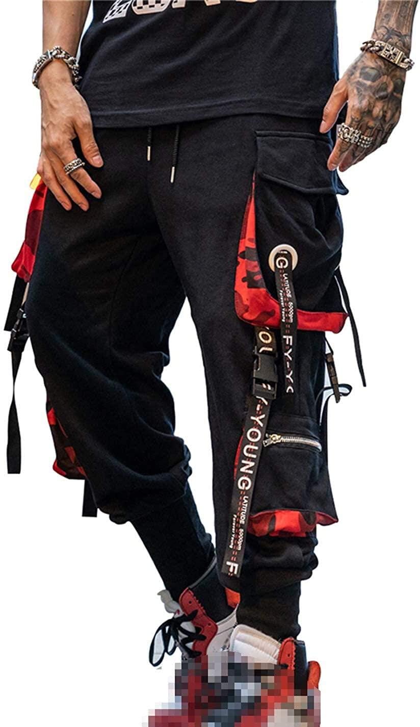 Hello MrLin Herr Techwear Byxor Hip Hop Jogger Cargo Baggy Streetwear Punk Byxor Män