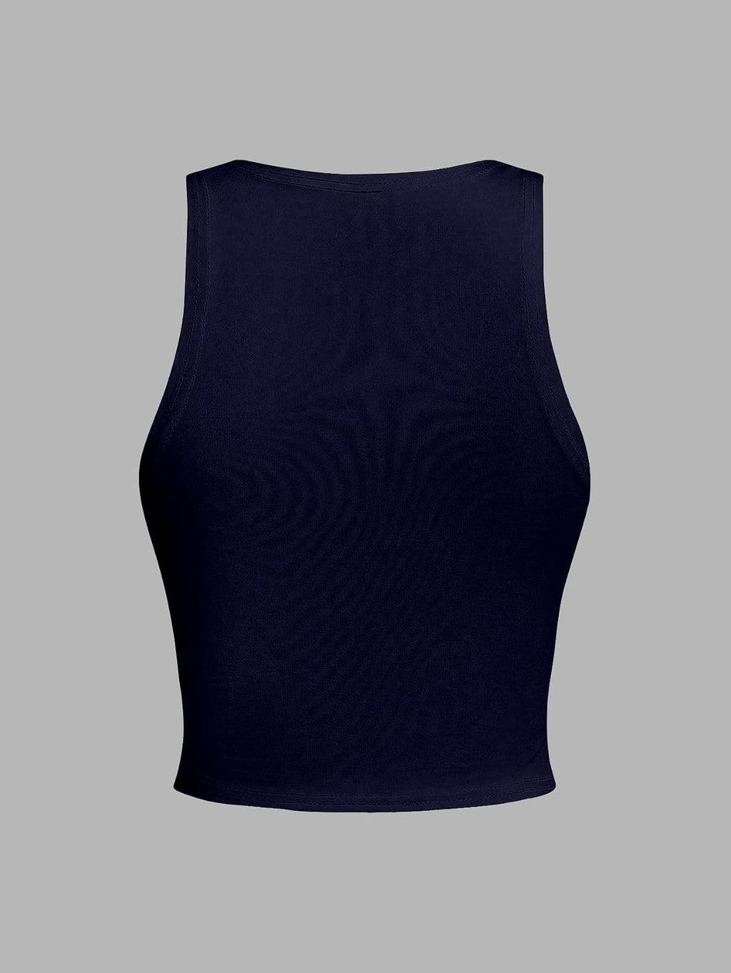 Sugathari Ärmlöst ihåligt linne för flickor och kvinnor – smal passform, solid vit crew-neck magtröja | stretchig stickad sommarväst för vardag, fest och streetwear (t-shirt 262)