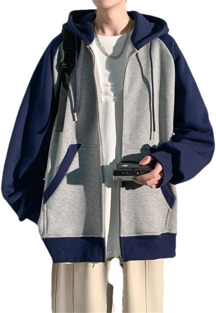 Pohullan Huvtröja kappa män vår höst dragkedja huvtröjor solid hiphop bomull cardigan jacka tröja