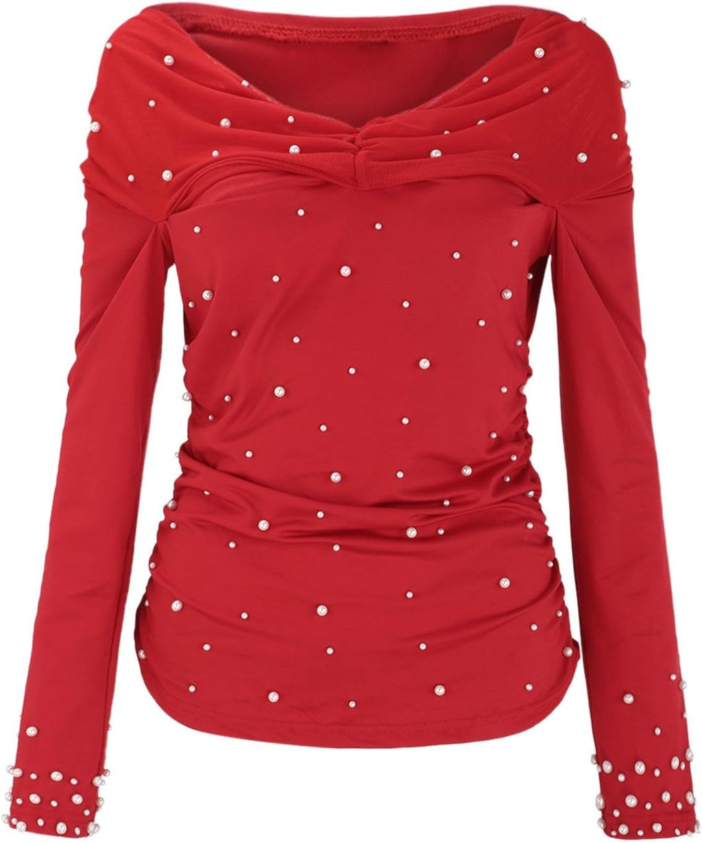 Glittertoppar damer festival blus glitter skjorta smal passform klubbkläder sexig långärmad rave party damtröja trendig nyårsafton outfit glamour skjortblus paljetter topp damer v-ringad