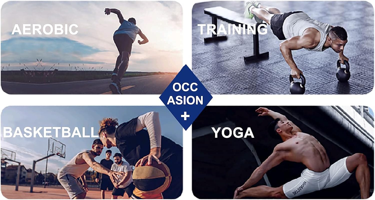 Suwangi Joggingbyxor för män, sportbyxor, byxor, randig design med dragkedjefickor