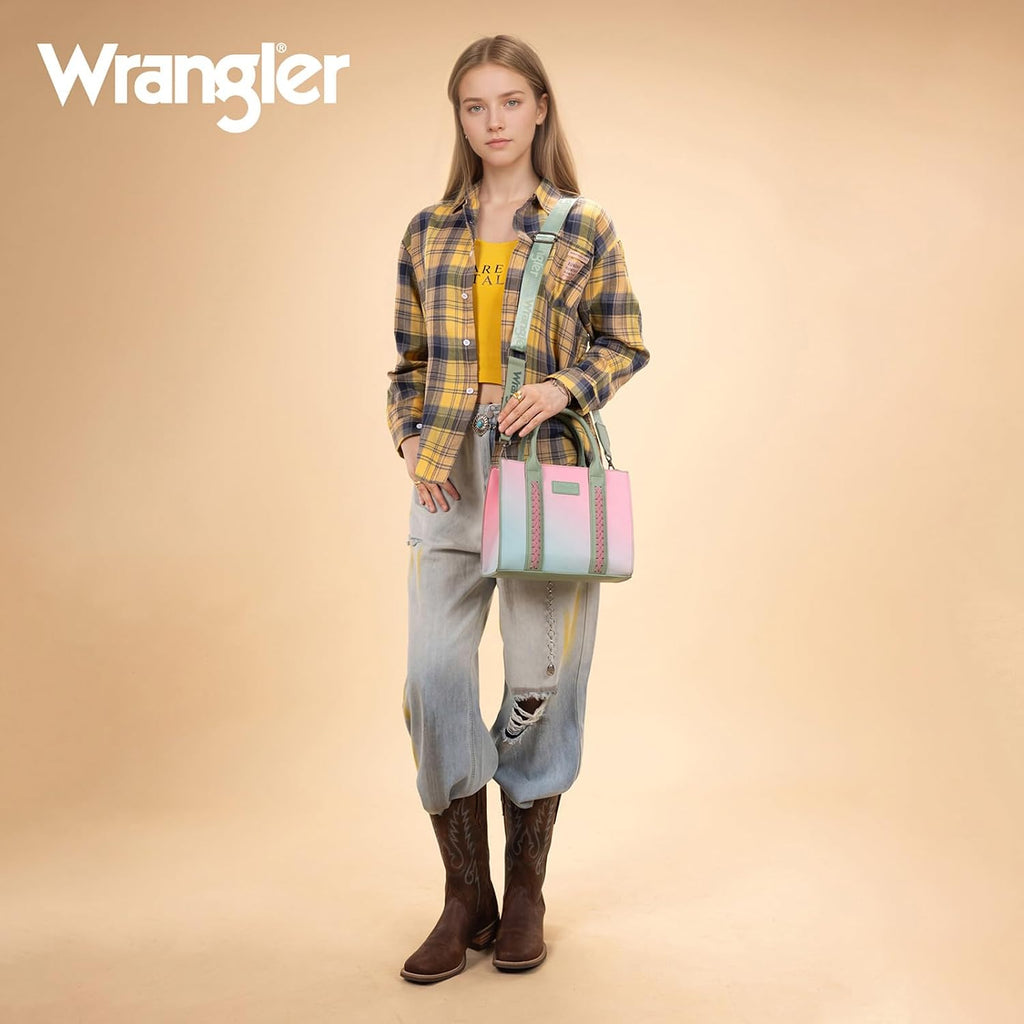 Montana West Wrangler Tote Bag for Women Zipper Shoulder Handbag toteväskor