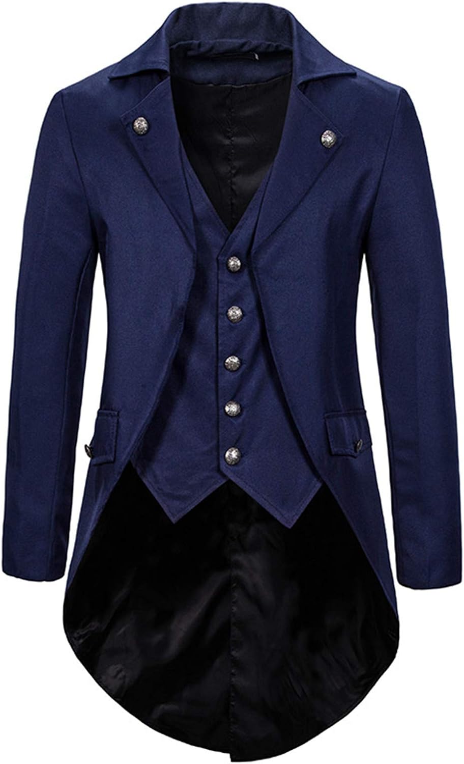 Män lappverk smoking jacka gotisk svanskappa män steampunk vintage svanskappa renässans eleganta kavajslag krage klänning smoking enkelknäppta jackor ytterkläder halloween scendräkt