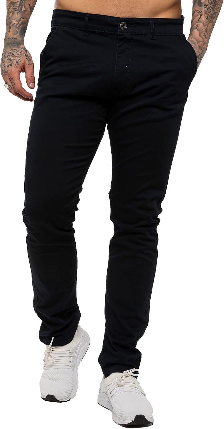 989Zé ENZO mäns Skinny Slim Fit Chinos stretchbyxor byxor