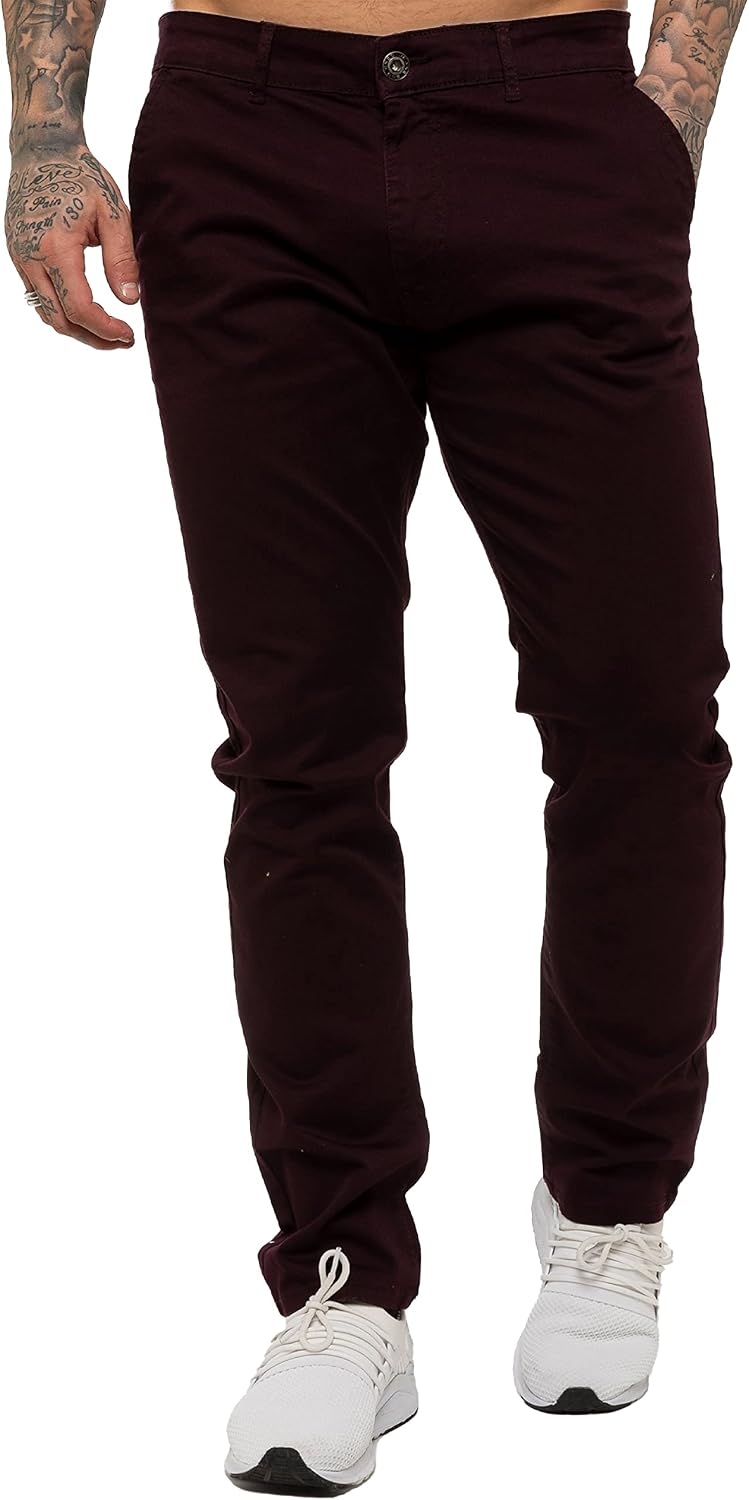 989Zé ENZO mäns Skinny Slim Fit Chinos stretchbyxor byxor