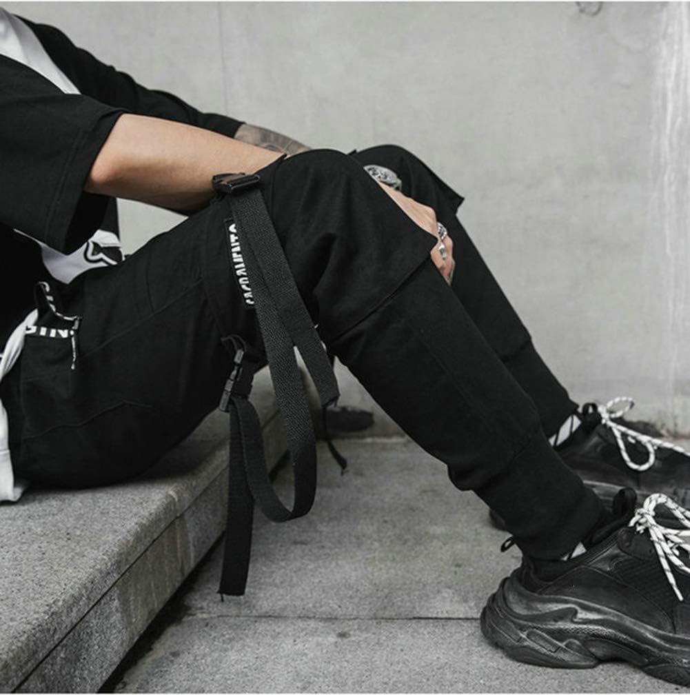 XYXIONGMAO Joggingbyxor för män, techwear, hiphop, haremsbyxor, streetwear, taktiska träningsbyxor, Svart, M