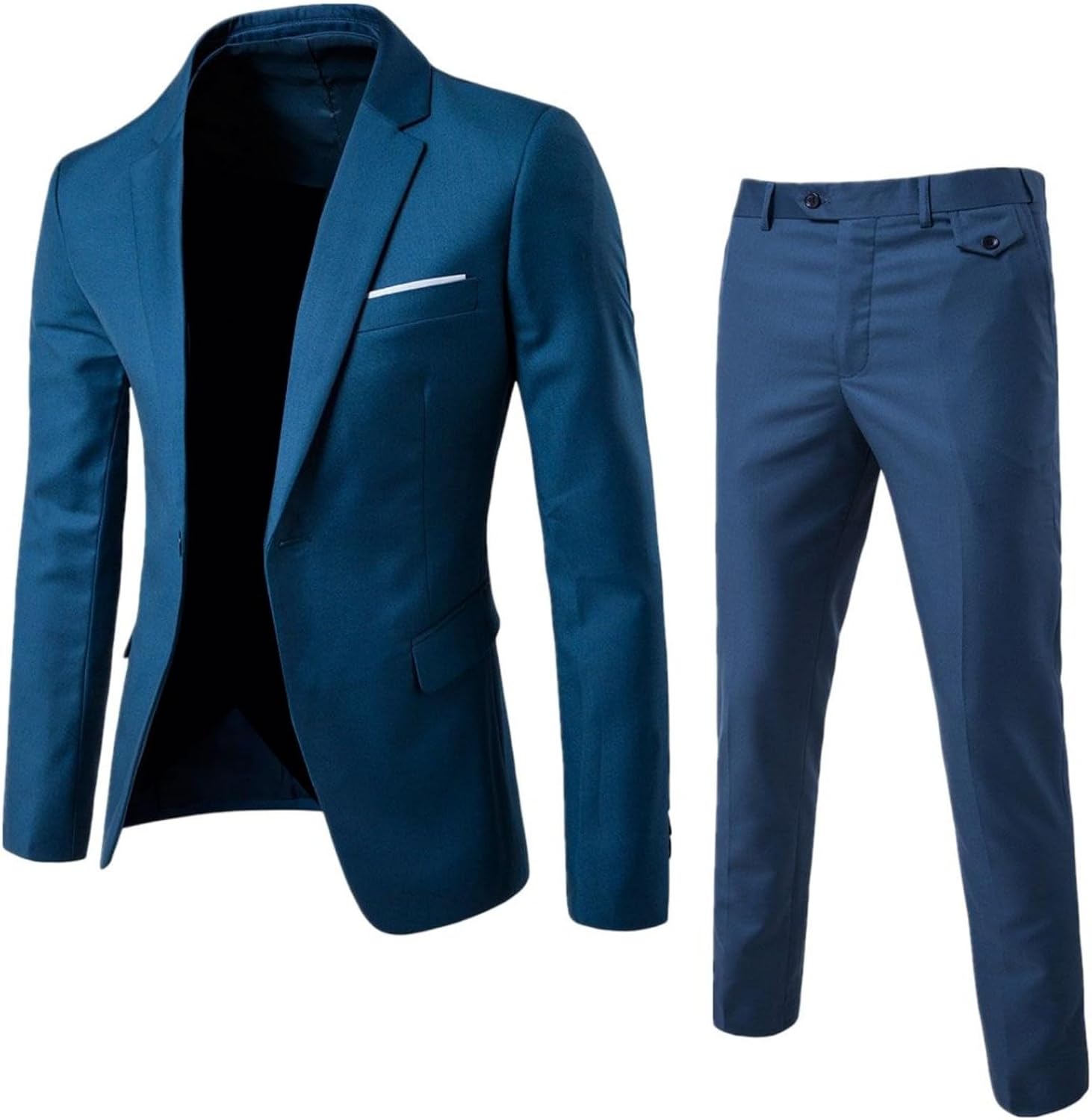 herr 2-delat kostymset slim fit med fallande en-knapp-drömare/brudgum kavaj och byxor för bröllop fest och affärer