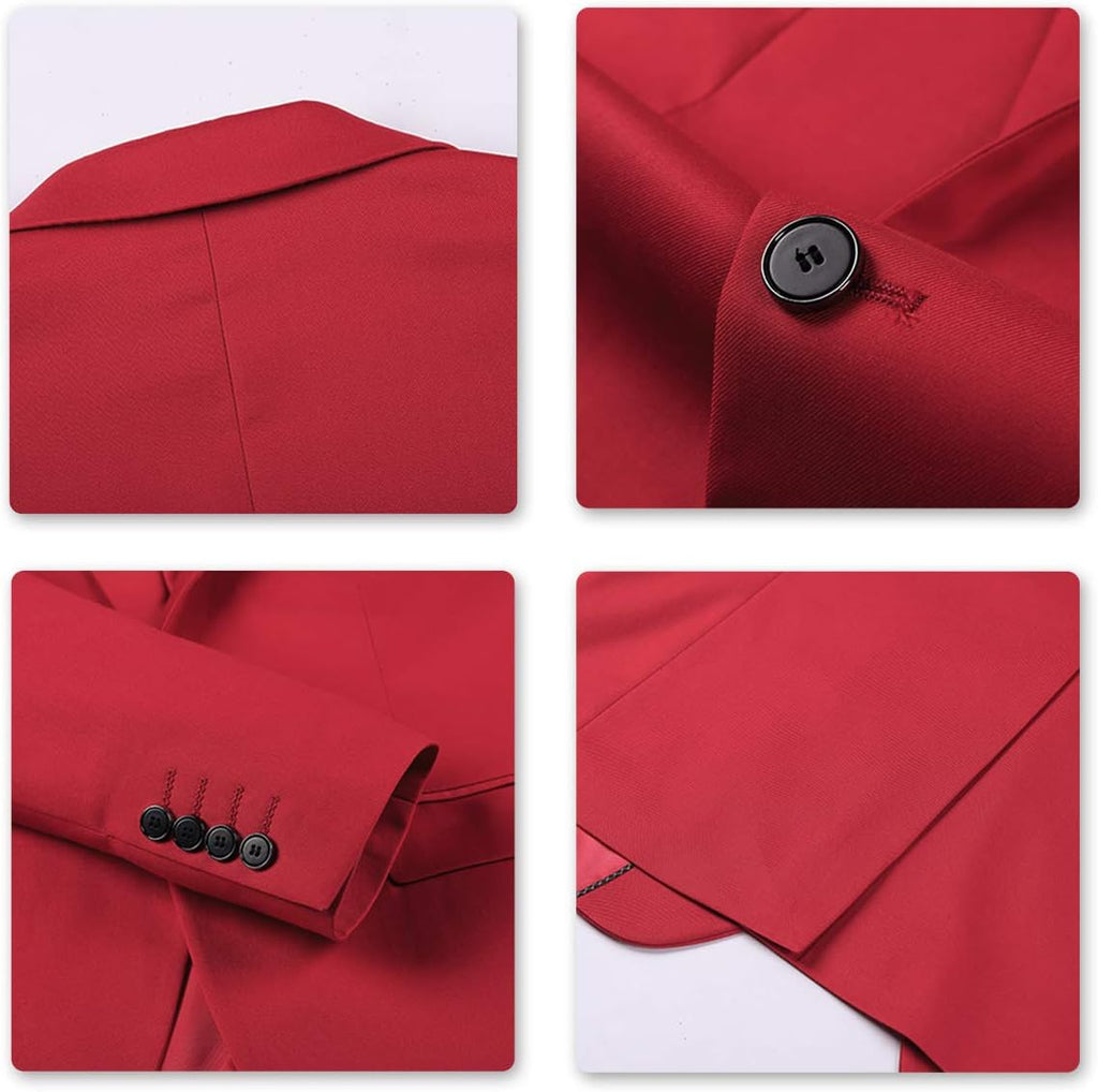 YOUTHUP 3-delad kostym smal passform för män elegant business bröllop kostym blazer västar byxor