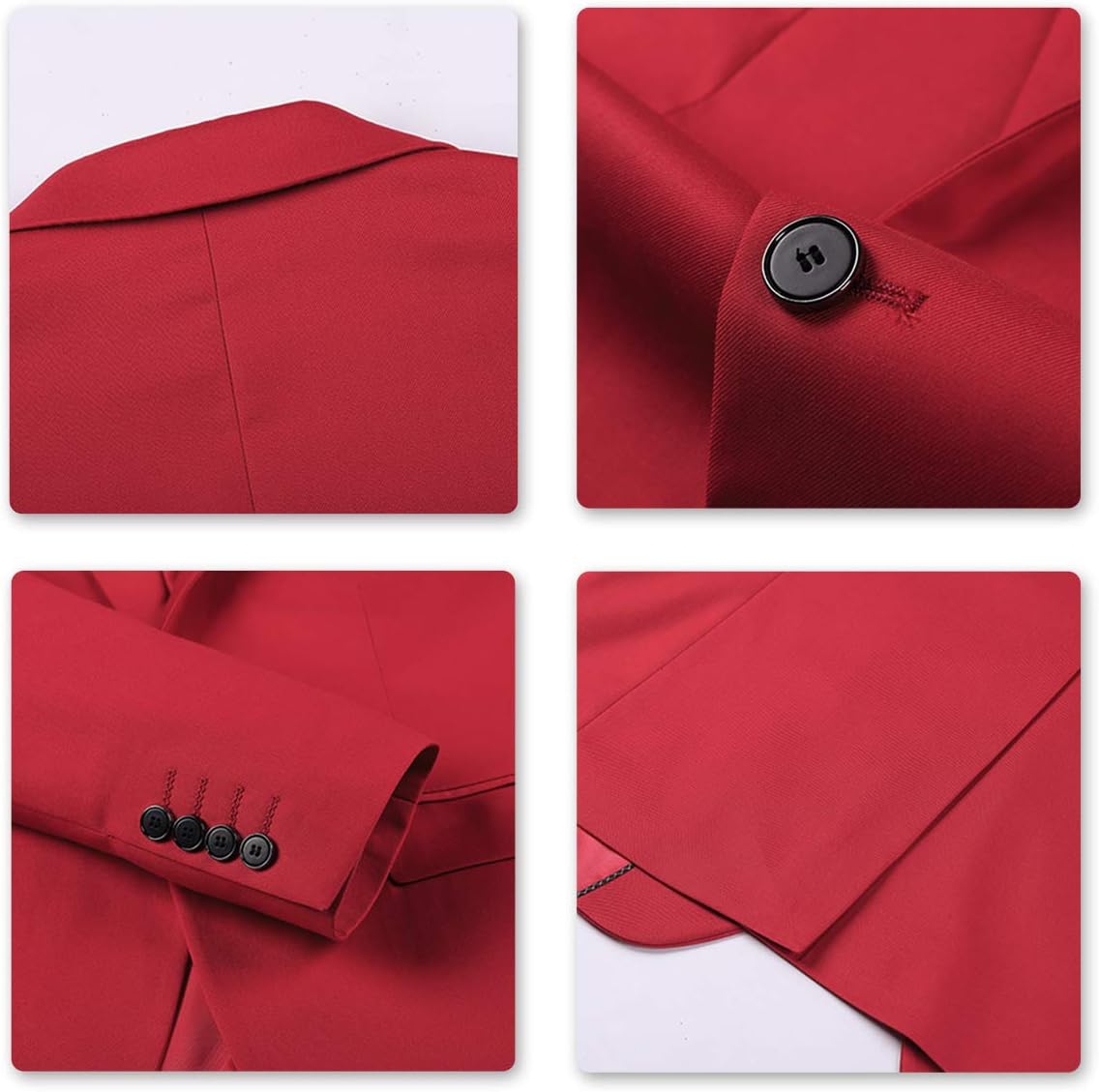 YOUTHUP 3-delad kostym smal passform för män elegant business bröllop kostym blazer västar byxor