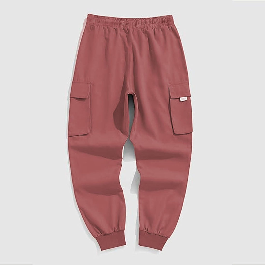Herr cargo joggingbyxor elastisk midja dragsko säckiga träningsbyxor techwear byxor för män 2025 trendiga kläder