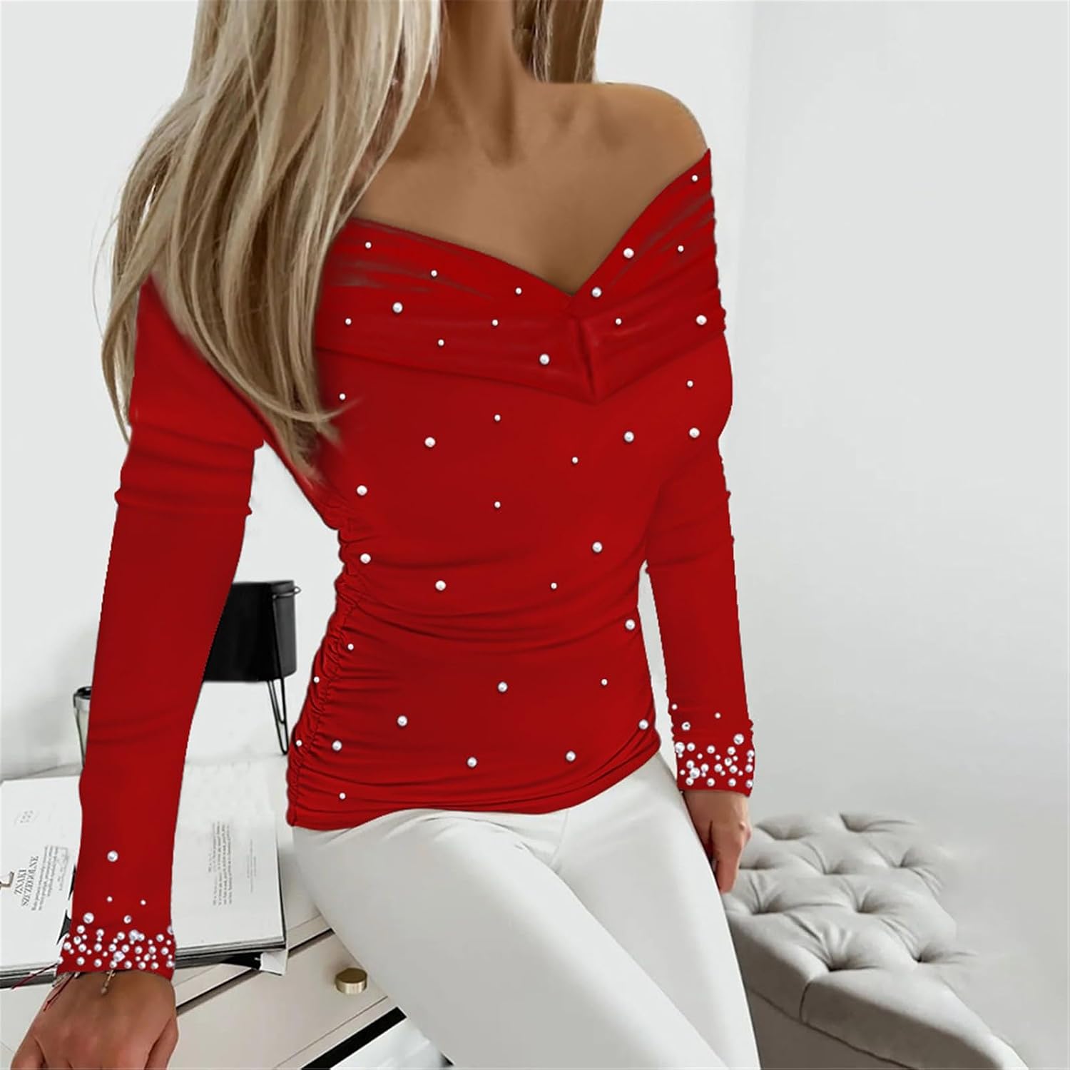 Glittertoppar damer festival blus glitter skjorta smal passform klubbkläder sexig långärmad rave party damtröja trendig nyårsafton outfit glamour skjortblus paljetter topp damer v-ringad