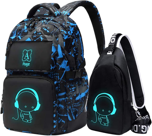 Asge unisex - vuxen Ryggsäck skolryggsäck set (2-pack)