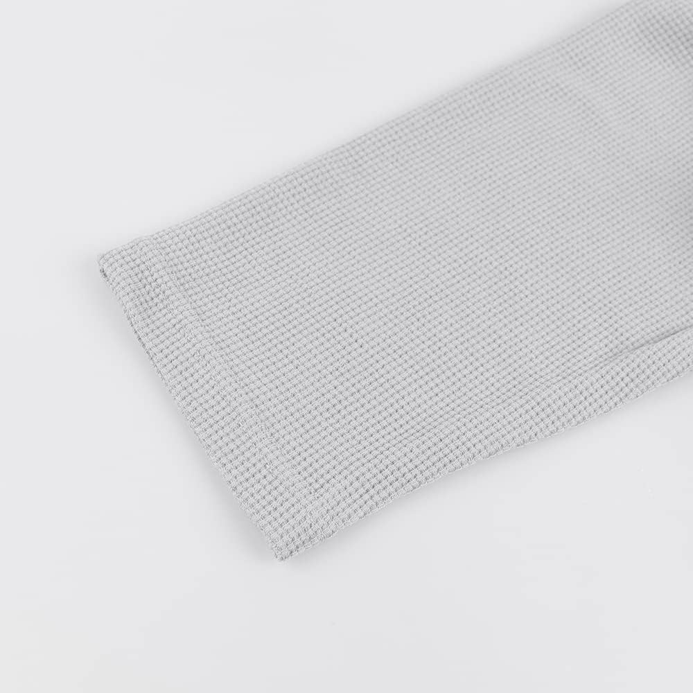 Muscle Alive Basic långärmad våffeltröja för män lös passform träning pullover rund hals skjorta