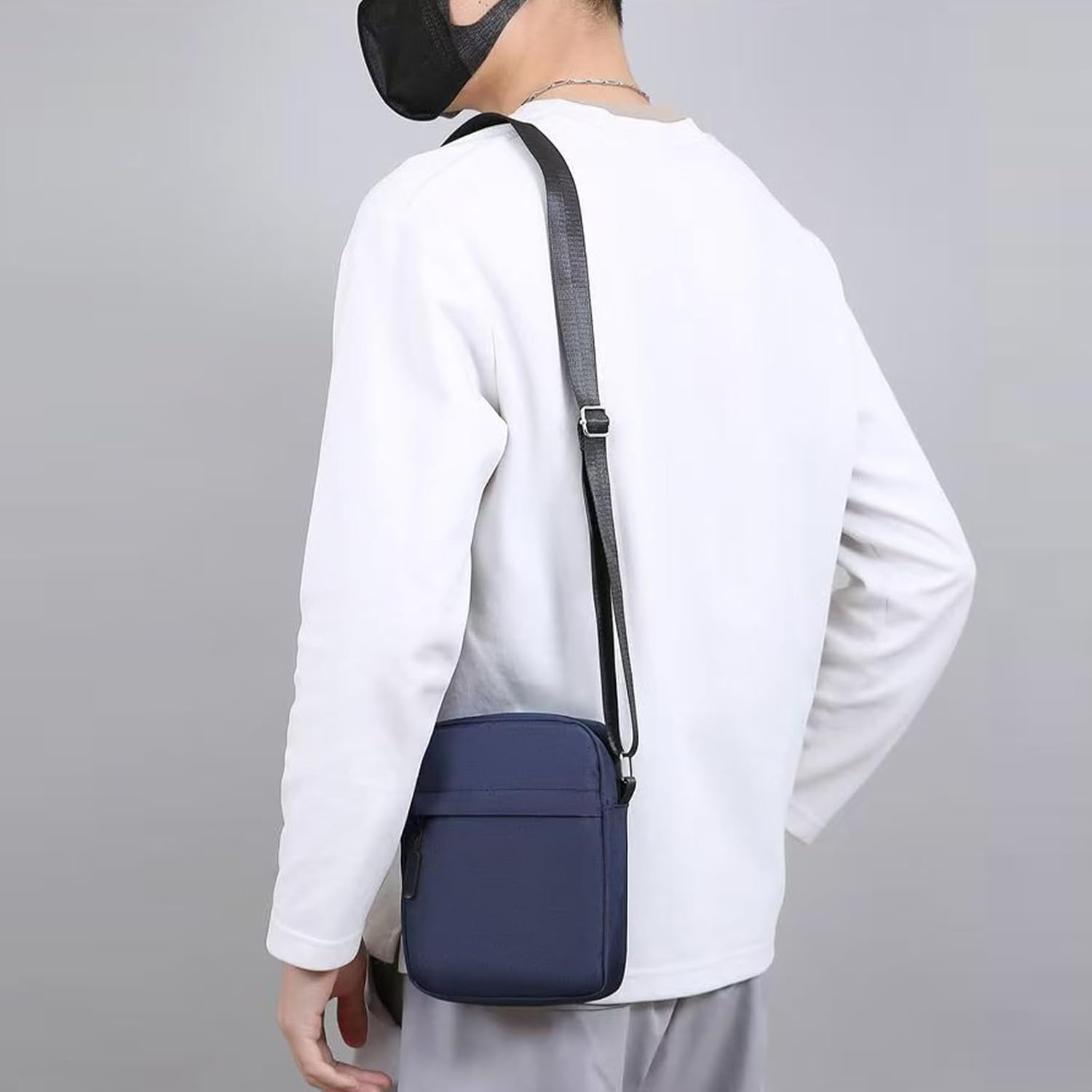 Aucuu Axelväska för män, Oxford Crossbody väska, vattentät liten sidoväska för män, ledig handväska, messengerväska med dragkedja och justerbar rem, lätt bröstväska för daglig användning, arbete