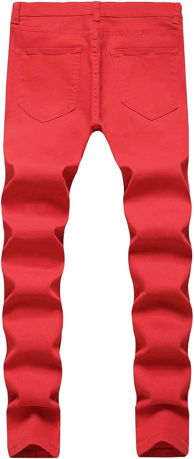 Herr Slim Fit-jeans herr stretch rippade slim fit skinny jeans mode raka ben komfortbyxor