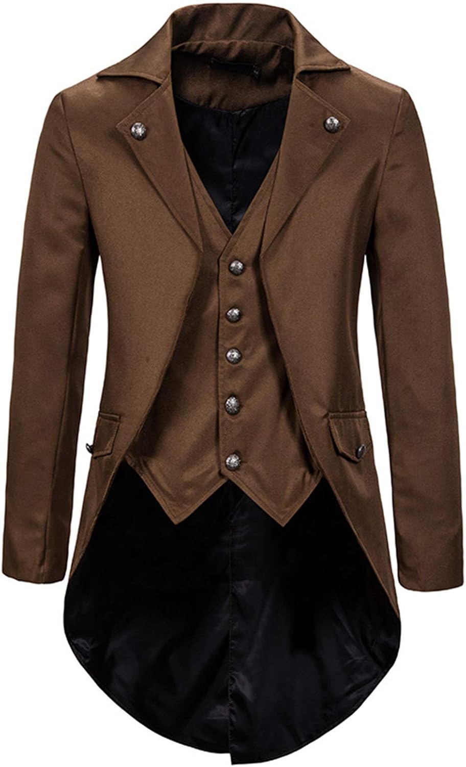 Män lappverk smoking jacka gotisk svanskappa män steampunk vintage svanskappa renässans eleganta kavajslag krage klänning smoking enkelknäppta jackor ytterkläder halloween scendräkt