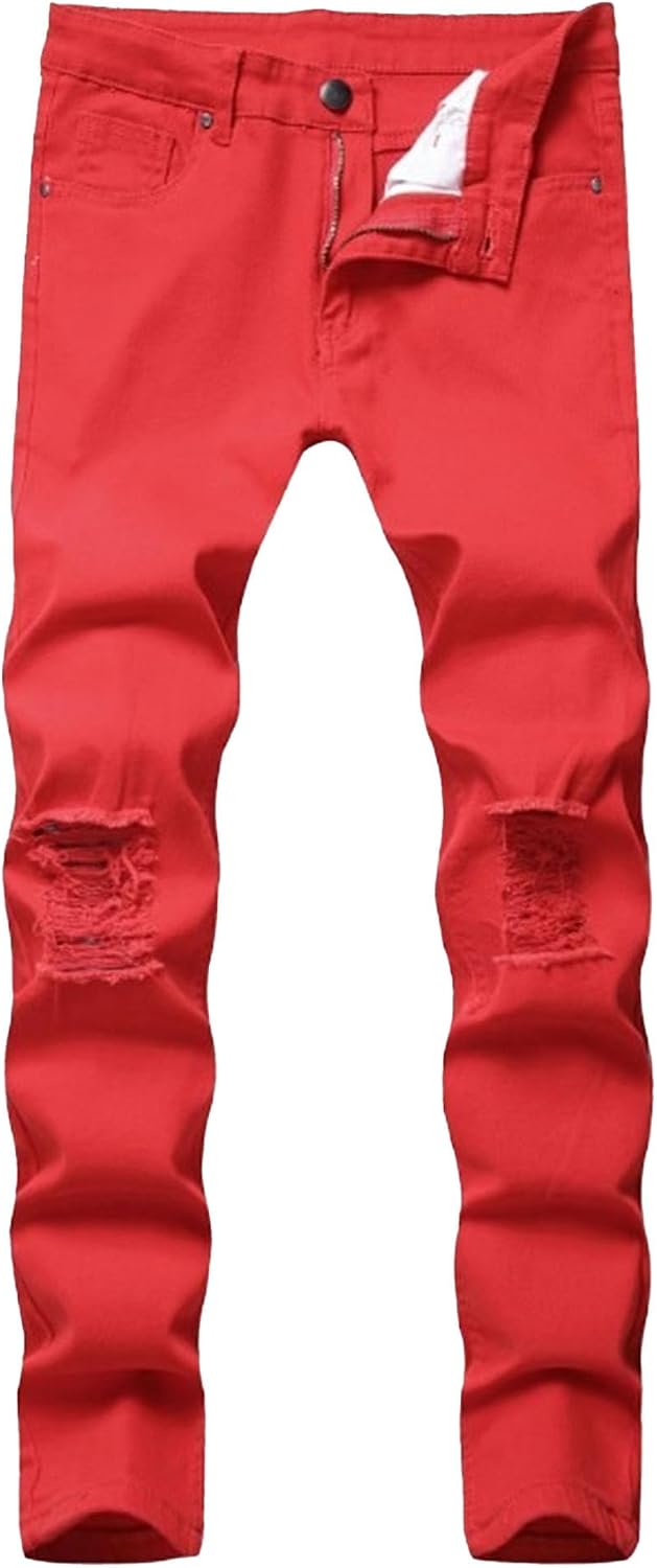 Herr Slim Fit-jeans herr stretch rippade slim fit skinny jeans mode raka ben komfortbyxor